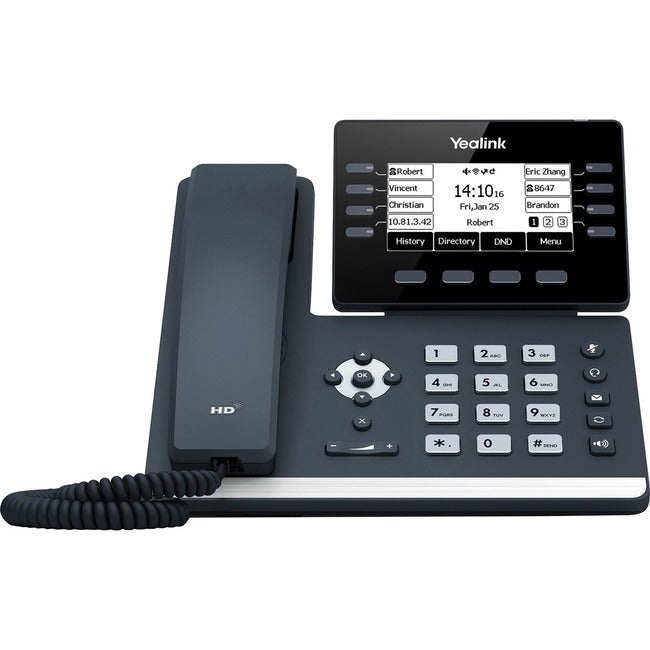 Yealink SIP-T53W IP Phone - Corded - Corded-Cordless - Wi-Fi, Bluetooth - Wall Mountable, Desktop - Classic Gray