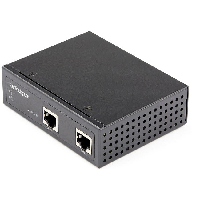 Star Tech.com Industrial Gigabit Ethernet PoE Injector 30W 802.3at PoE+ Midspan 48V-56VDC Power Over Ethernet Injector Adapter -40C to +75C