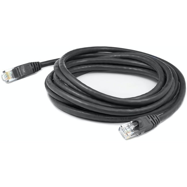 AddOn 7ft RJ-45 (Male) to RJ-45 (Male) Straight Black Cat6A UTP PVC Copper Patch Cable