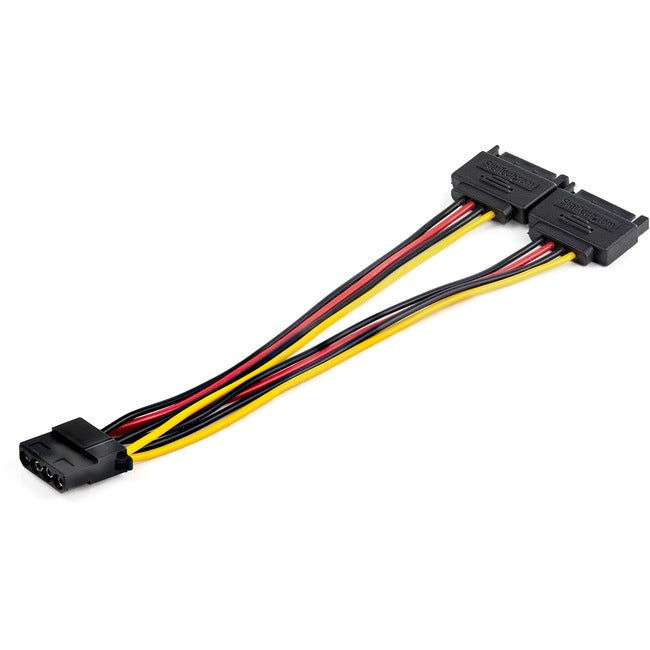 StarTech.com Dual SATA to LP4 Power Doubler Cable Adapter, SATA to 4 Pin LP4 Internal PC Peripheral Power Supply Connector, 9 Amps-108W