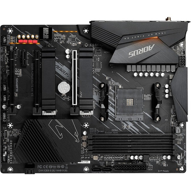 Aorus Ultra Durable B550 AORUS ELITE AX V2 Desktop Motherboard - AMD Chipset - Socket AM4 - ATX