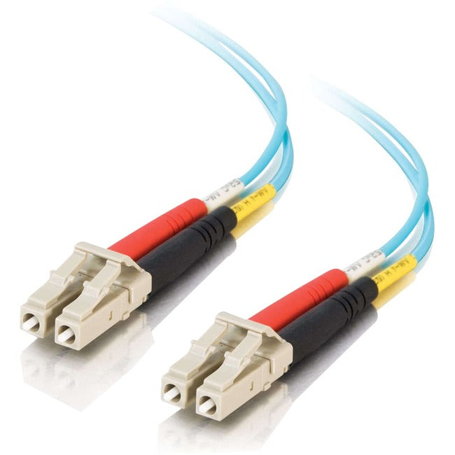 C2G 20m LC-LC 10Gb 50-125 OM3 Duplex Multimode PVC Fiber Optic Cable - Aqua