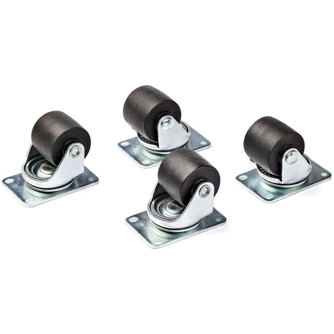 StarTech.com Heavy Duty Casters for Server Racks-Cabinets, Set of 4 Universal M6 2-inch Caster Wheels Kit, 45x75mm Pattern Casters, Swivel