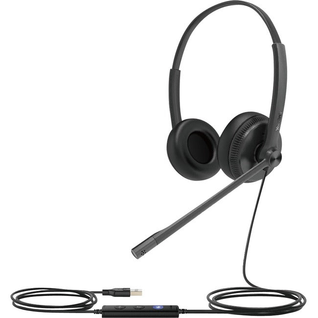 Yealink Uh34 Duo (binaural) Usb Headset, Boom Microphone, Noise Canceling, Headband, Hd
