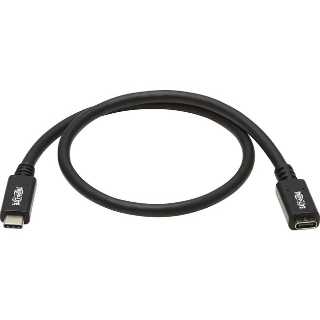 Tripp Lite U421-20N-G2 USB-C Extension Cable, M-F, Black, 20 in. (0.5 m)