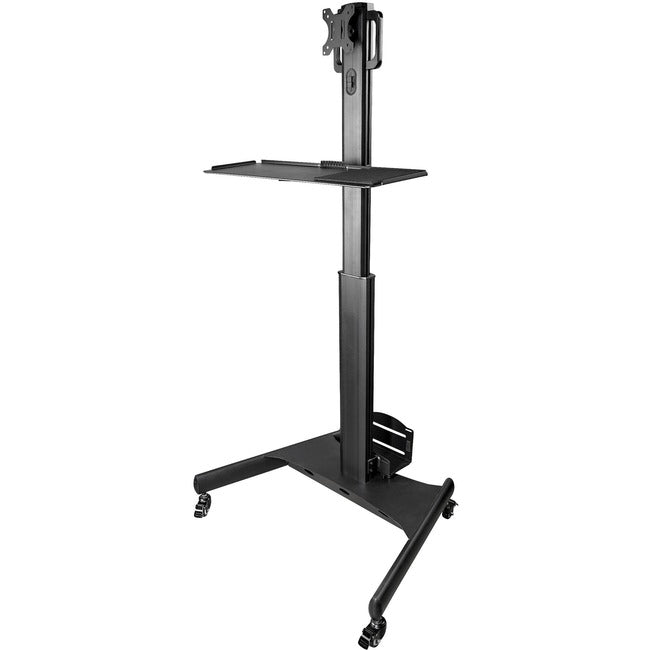 StarTech.com Mobile Standing Workstation with Monitor Mount, CPU-PC Holder, Height Adjustable Desktop Computer Cart, Standing Workstation  FRN