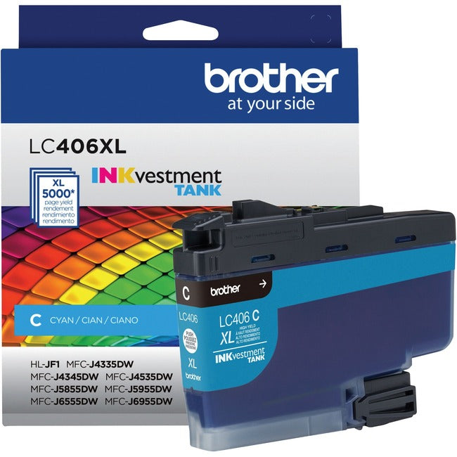 Brother INKvestment LC406XLC Original Ink Cartridge - Single Pack - Cyan