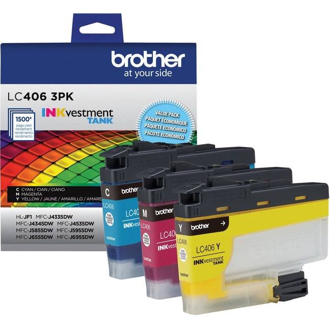 Brother INKvestment LC4063PK Original Ink Cartridge - Cyan, Magenta, Yellow