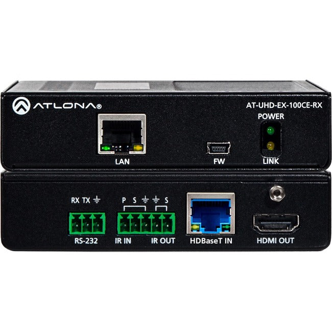 Atlona 4K-UHD HDMI Over 100M HDBaseT Receiver with Ethernet, Control and PoE