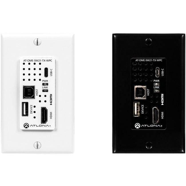 Atlona Wallplate HDBaseT Transmitter for HDMI and USB-C with USB Hub