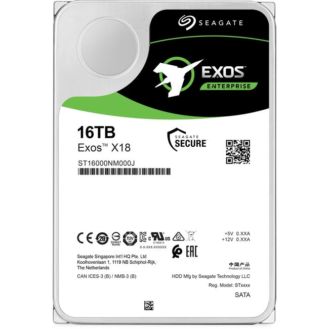 Seagate Exos X18 ST16000NM000J 16 TB Hard Drive - 3.5" Internal - SATA (SATA-600)