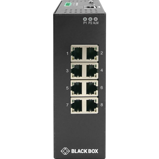 Black Box Industrial Gigabit Ethernet Managed L2+ Switch - Extreme Temperature, (8) RJ-45