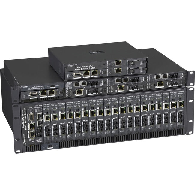 Black Box High-Density Media Converter System II Chassis, 20-Slot Rackmount, AC Power