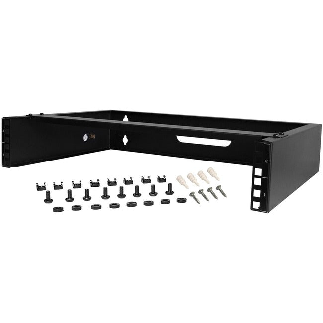 StarTech.com 2U Wall Mount Rack, 14in Deep, 19 inch Wall Mount Network Rack, Wall Mounting Patch Panel Bracket for Switch-IT Equipment