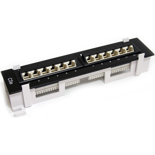 StarTech.com 1U 12 Port Wall Mount Cat5e 110 Patch Panel - 45 Degree